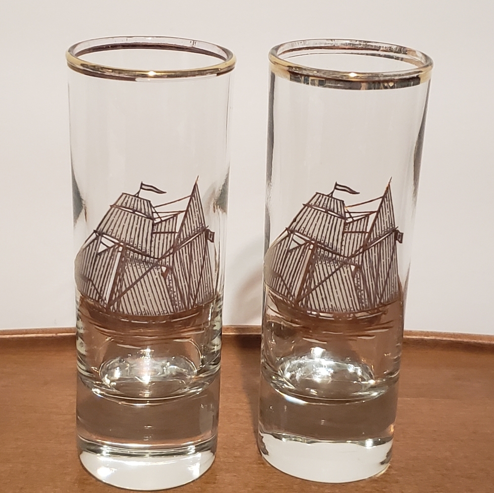 Nautical Tall Shot Glasses Set of 2